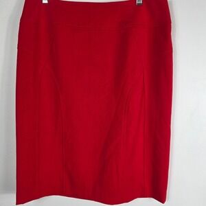 Tribal  Red Tailored Pencil Skirt Career Business Xmas Sz 10